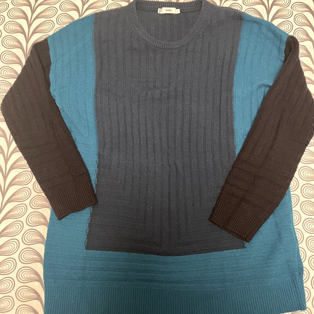 Vince Cashmere Blend Colorblock Sweater